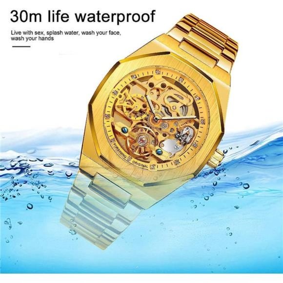 Mens Watches Fashion Automatic Male Clock Stainless Steel Tourbillon Mechanical - Picture 2 of 6